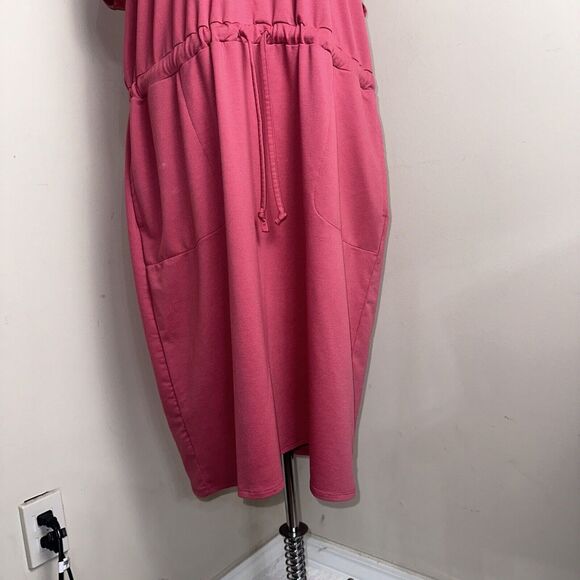 32 Degrees Cool T Shirt Dress Pockets Drawstring Waist Pinkish-Orange XXL 2X - Picture 2 of 12